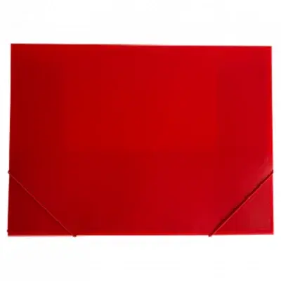 CARPETA CON ELASTICO - TRANSPARENTES - ROJA