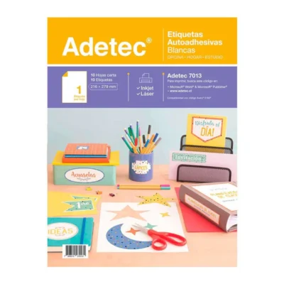 ETIQUETA ADHESIVA CARTA ADETEC 10 HJS